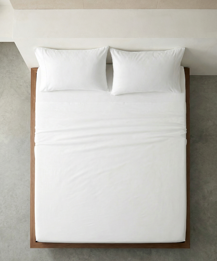 White Soft Cotton Percale Sheet