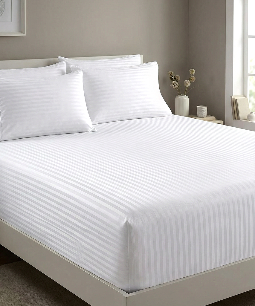 White Luxury Stripped Sheet