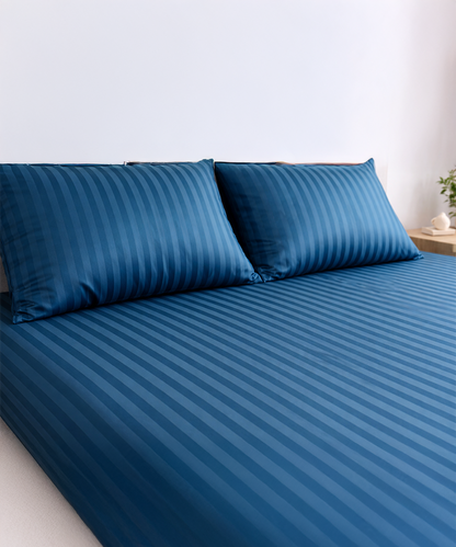 Teal Fitted Striped Sheet