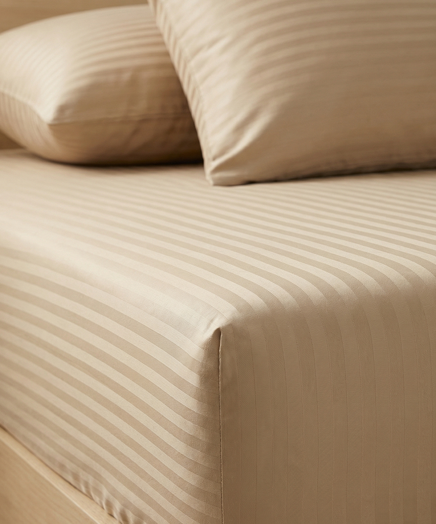 Beige Luxury Stripped Sheet
