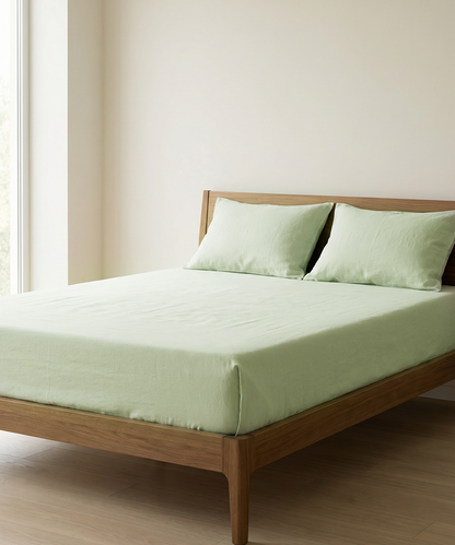 Light Olive Fitted Percale Sheet