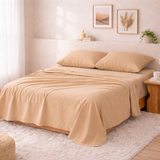 Beige Percale Flat Sheet