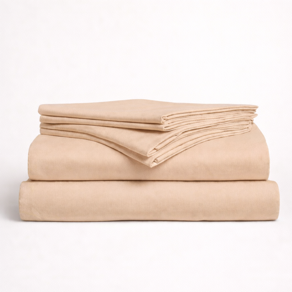 Beige Percale Flat Sheet