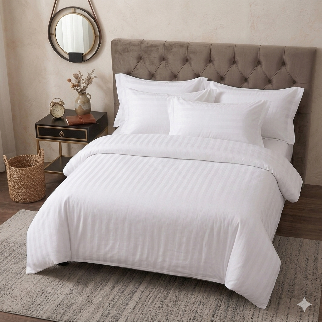 White Striped Duvet Cover