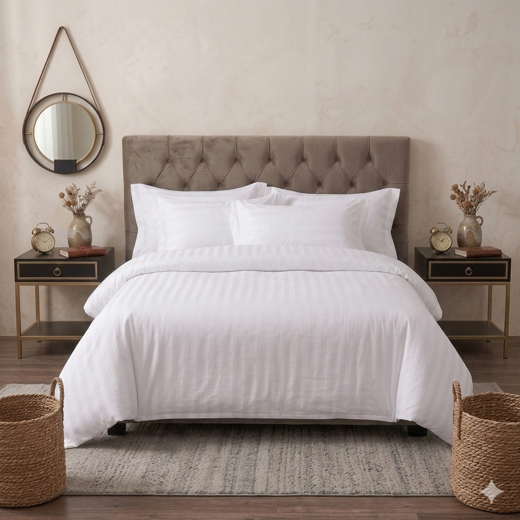White Striped Duvet Cover