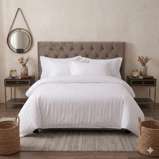 White Striped Duvet Cover