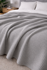 Grey Waffle Coverlet