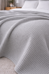 Grey Waffle Coverlet