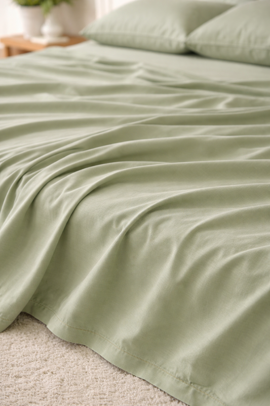 Light Olive Percale Flat Sheet