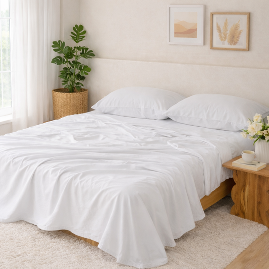 White Percale Flat Sheet