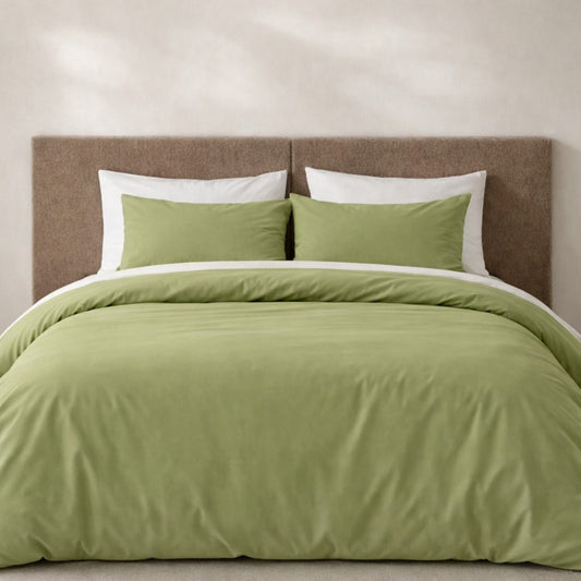 Light Olive Soft Duvet Cover