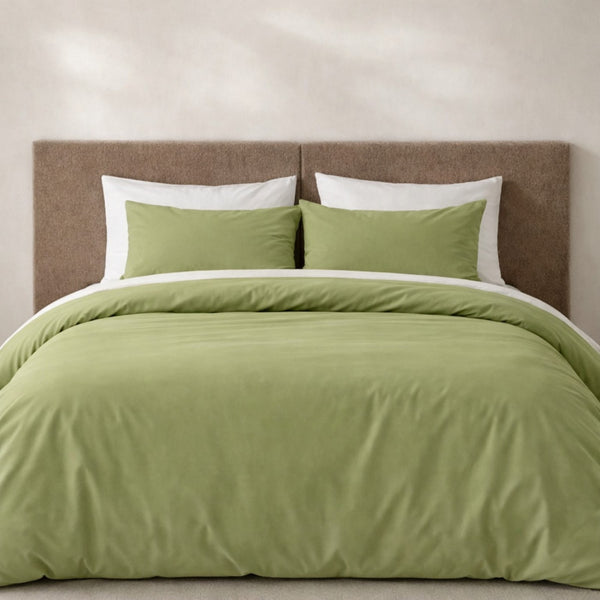 Light Olive Soft Duvet Cover