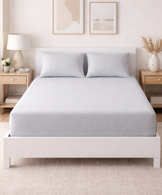 Grey Fitted Percale Sheet