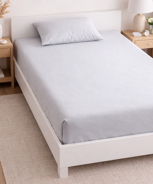 Grey Fitted Percale Sheet
